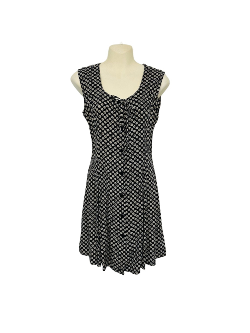 90s Vintage floral navy dress Fits Small sleeveless Tie back Ditzy print casual